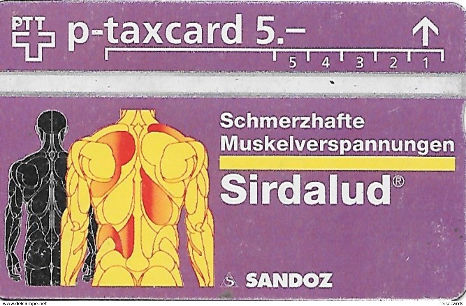 Switzerland: PTT P - KP-95/22A 501L Sandoz-Wander AG, Sirdalud - Schweiz