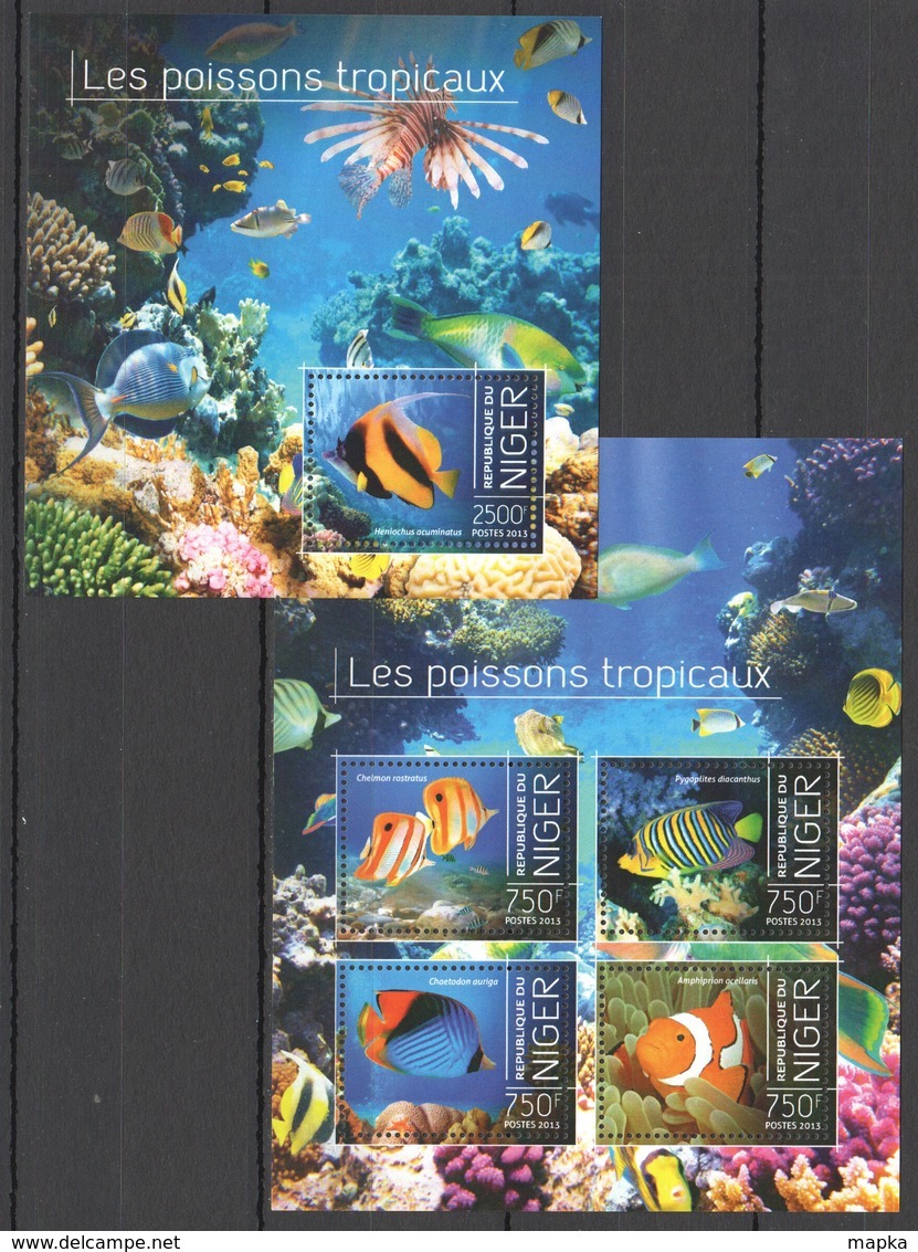 ST2847 2013 NIGER MARINE LIFE FISHES LES POISSONS TROPICAUX KB+BL MNH - Meereswelt