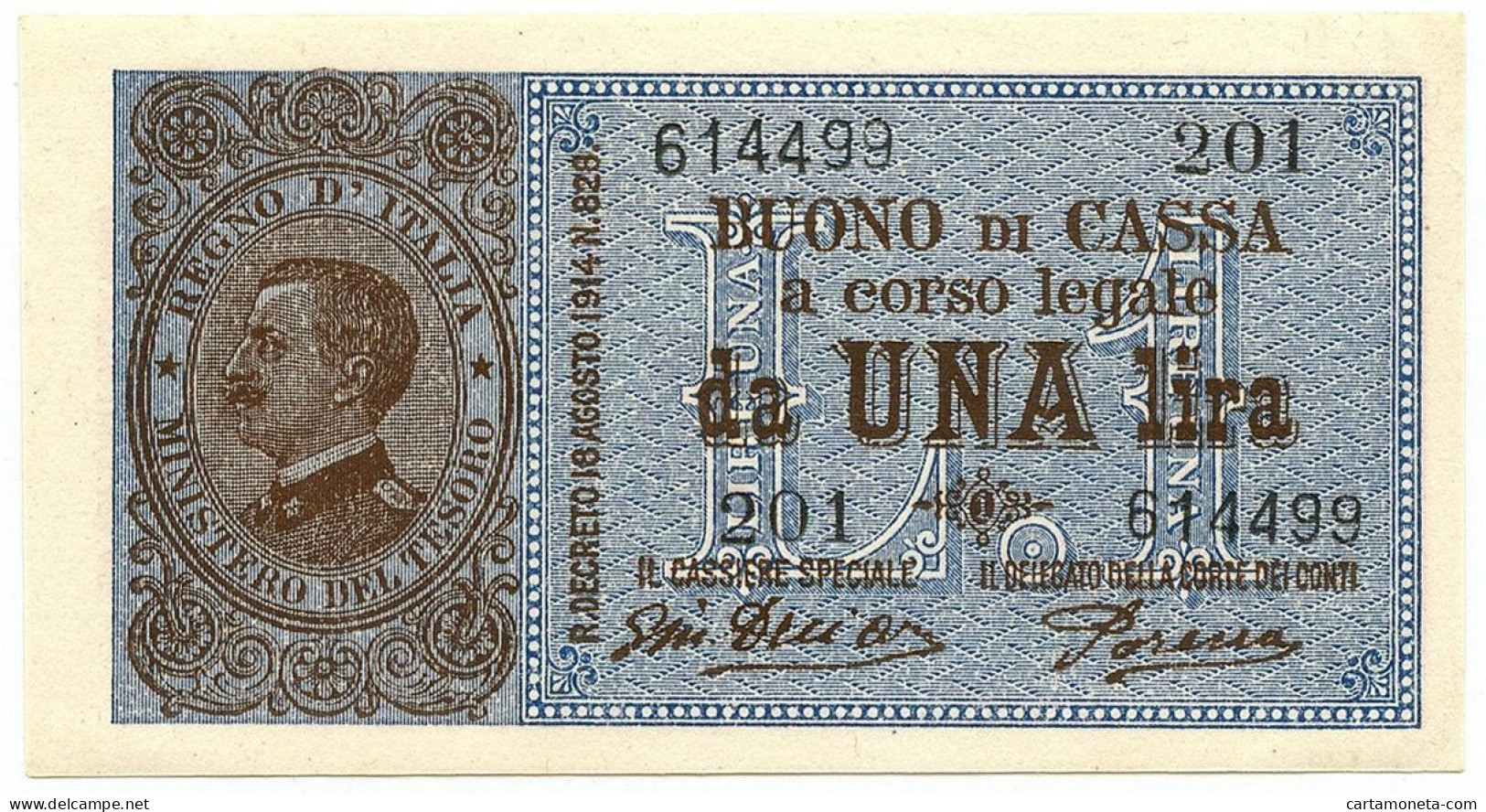 1 LIRA BUONO DI CASSA VITTORIO EMANUELE III PORENA LUGLIO 1921 SUP - Andere