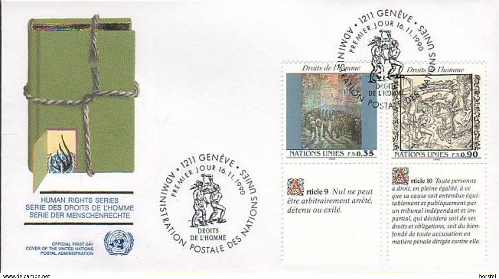 UN Genf Nr.192-193 FDC Menschenrechte - France - FDC