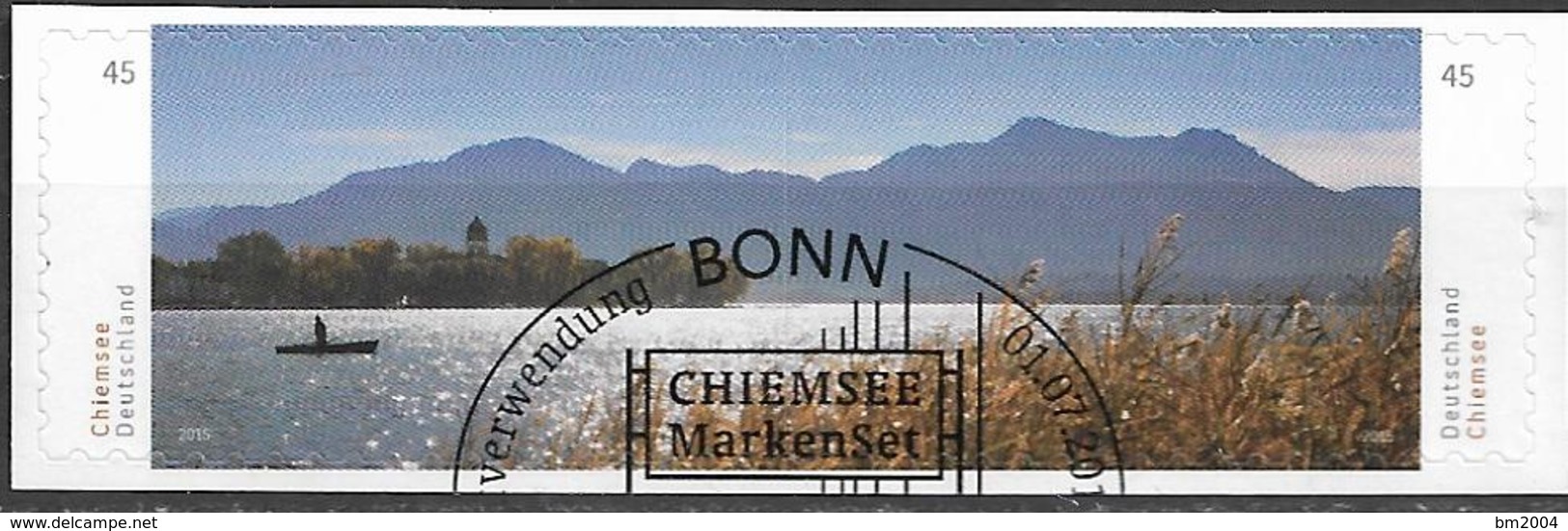 2015 Deutschland  Allem. Fed. Germany  Mi. 3167-8 Used Bo. Blick über Den Chiemsee Mit Der Fraueninsel Und Den östlichen - Gebruikt