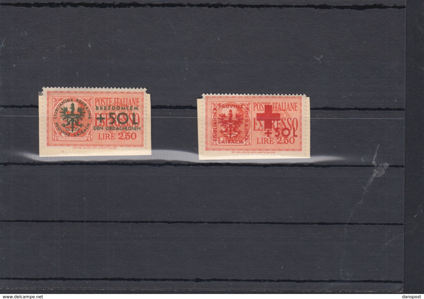 Dt. Reich Besetzung Laibach Lot Geklebt Auf Papier (7) - Occupazione 1938 – 45