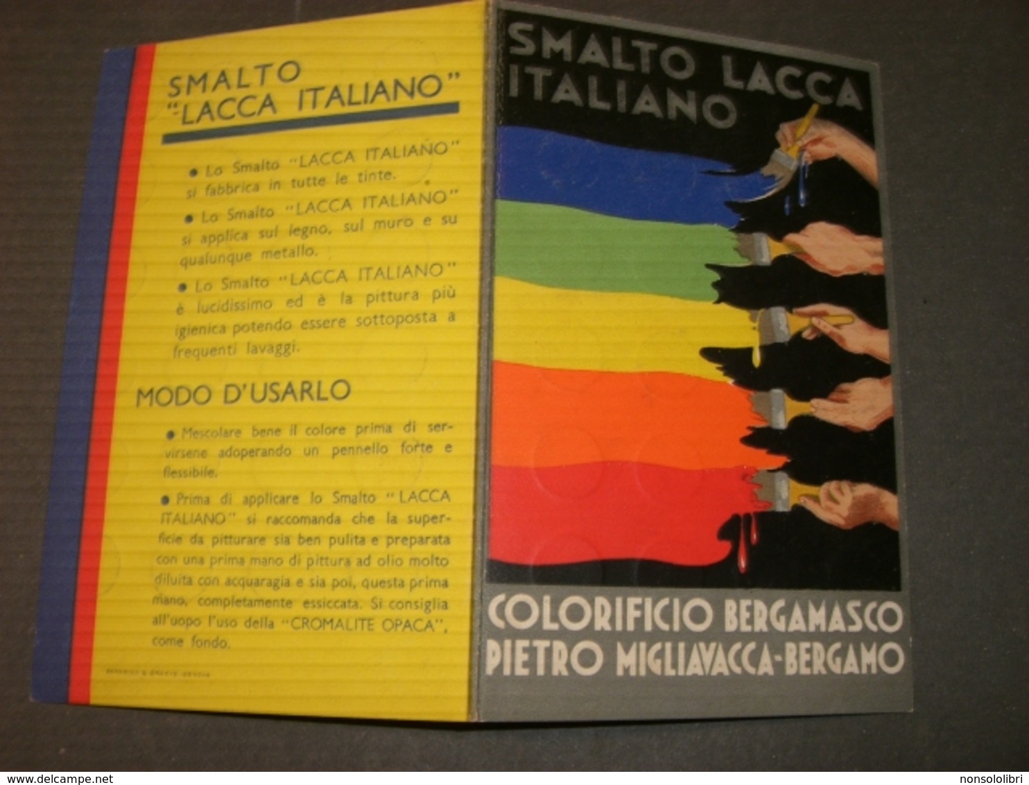 CARTONCINO PUBBLICITARIO COLORIFICIO BERGAMASCO PIETRO MIGLIAVACCA - Plaques En Carton