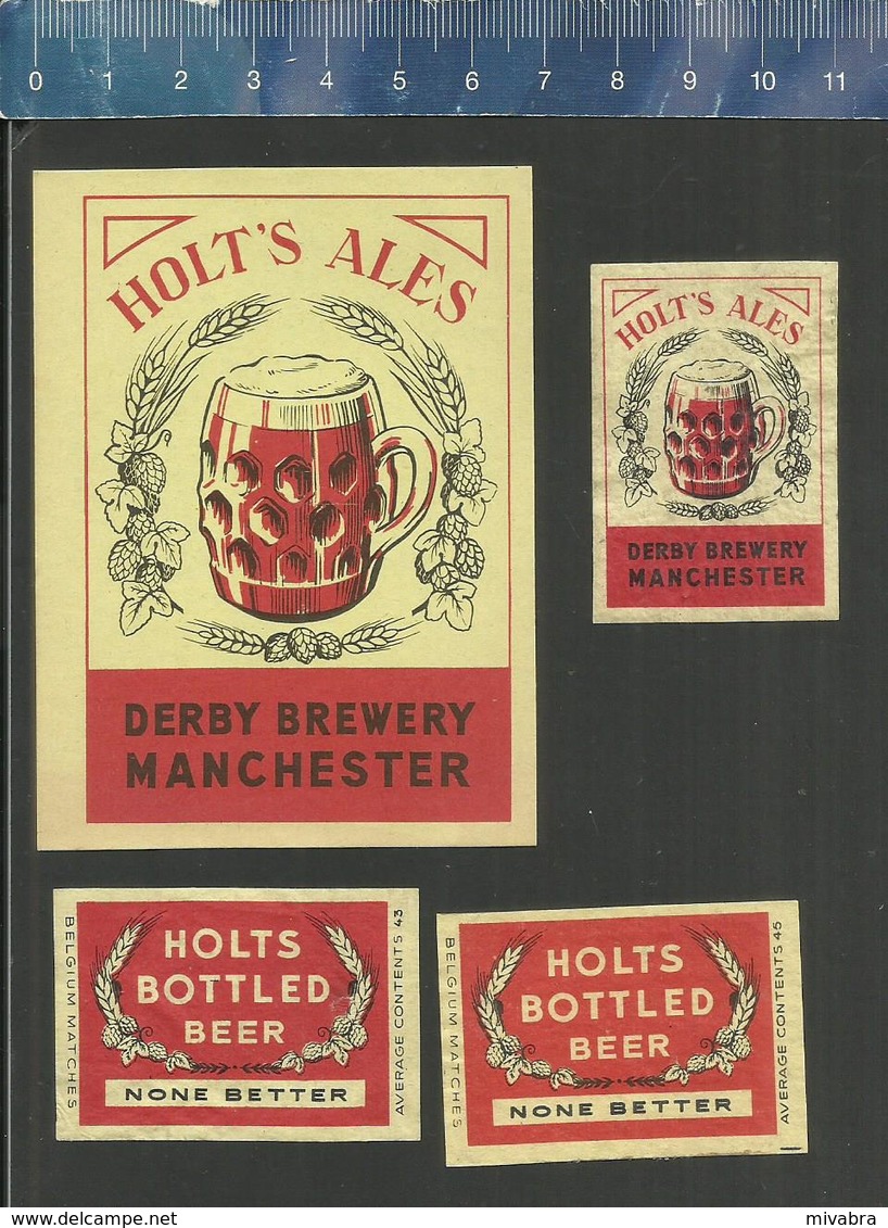 HOLT'S ALES DERBY BREWERY MANCHESTER - HOLT'S BOTTLED BEER Matchbox Labels Belgium (ref H66) - Matchbox Labels