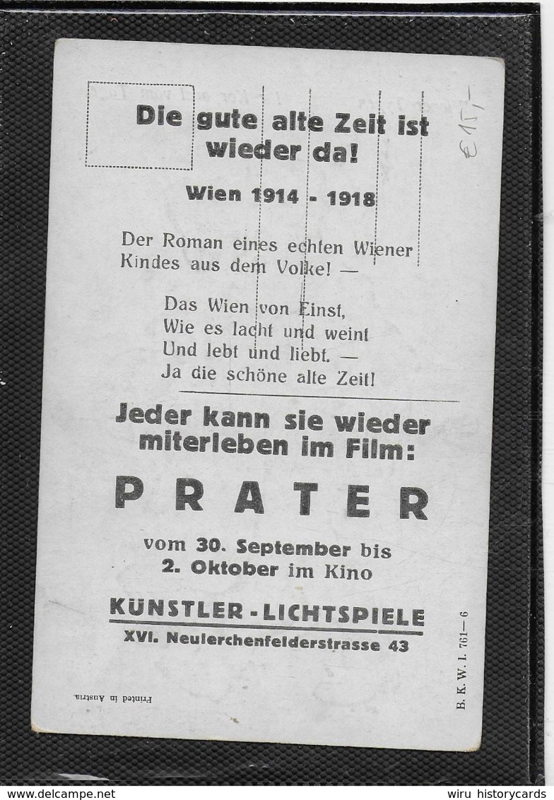 AK 0383  Wiener Typen - Ihr Korporal Vom Tage / Werbung Prater-Lichtspiele 1914-18 - Humor