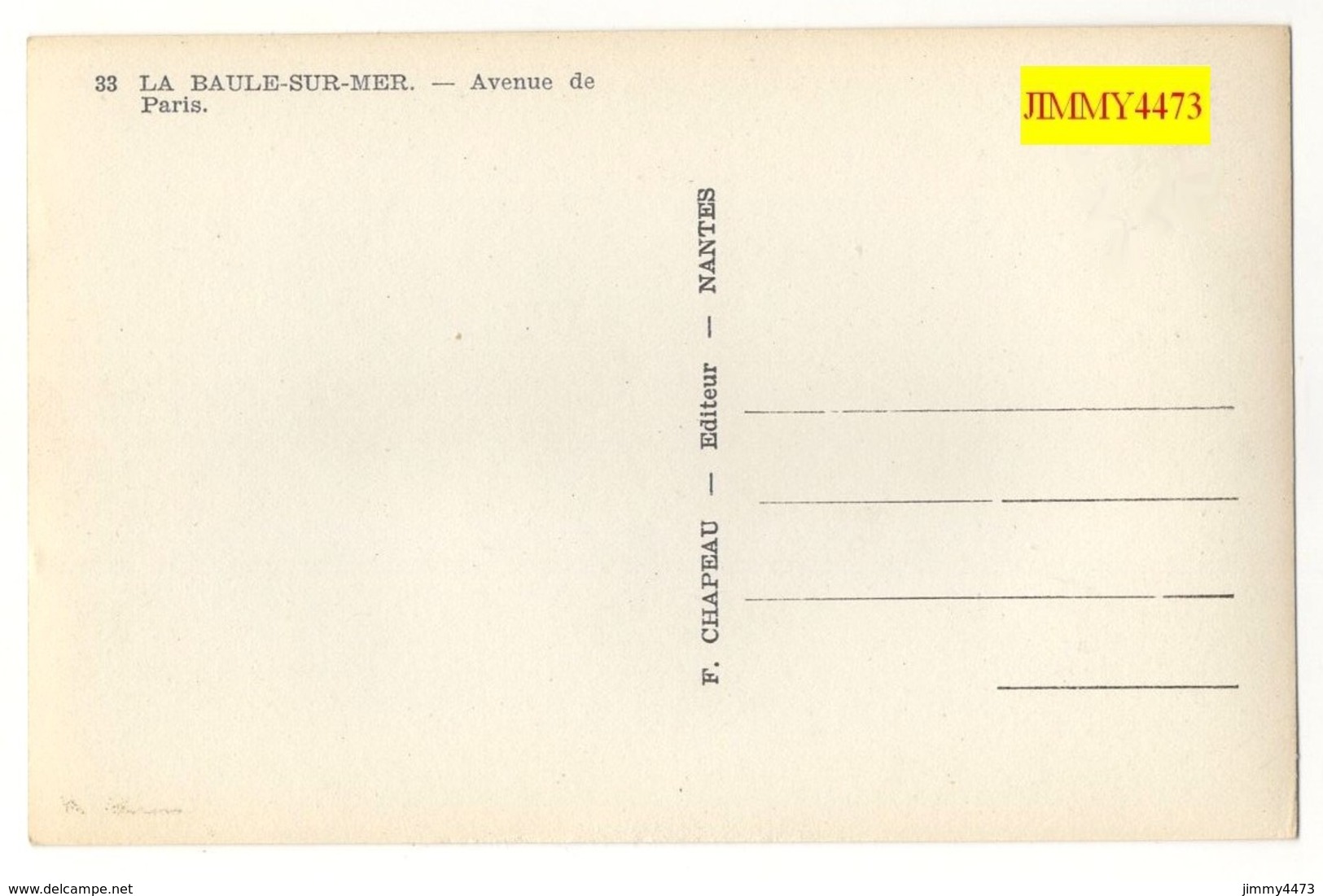 CPSM - LA BAULE SUR MER - Avenue De Paris, Bien Animée 44 Loire Inf. - N° 33 - Edit. F. Chapeau Nantes - La Baule-Escoublac