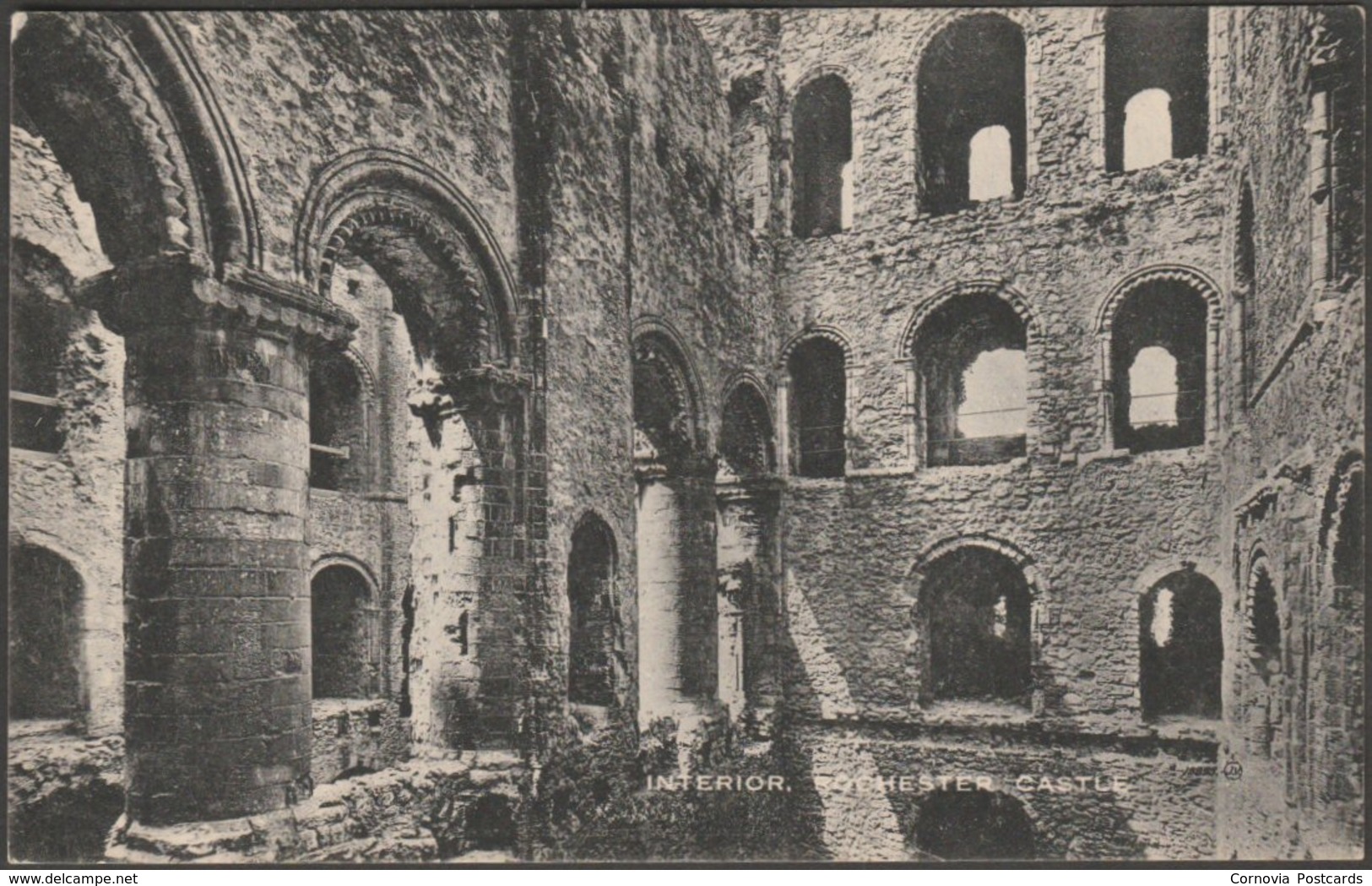 Interior, Rochester Castle, Kent, 1921 - Valentine's Postcard - Rochester