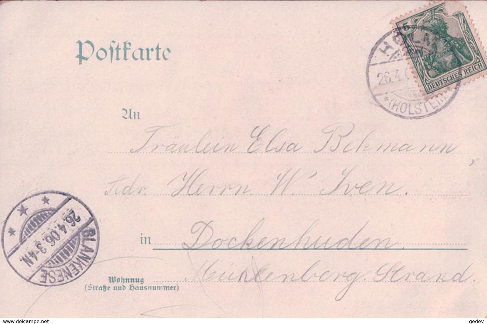 Allemagne, Schleswig-Holstein, Gruss Aus Heist Bei Uetersen, Gasthof Zur Linde, J. Poll (26.4.1906) - Uetersen