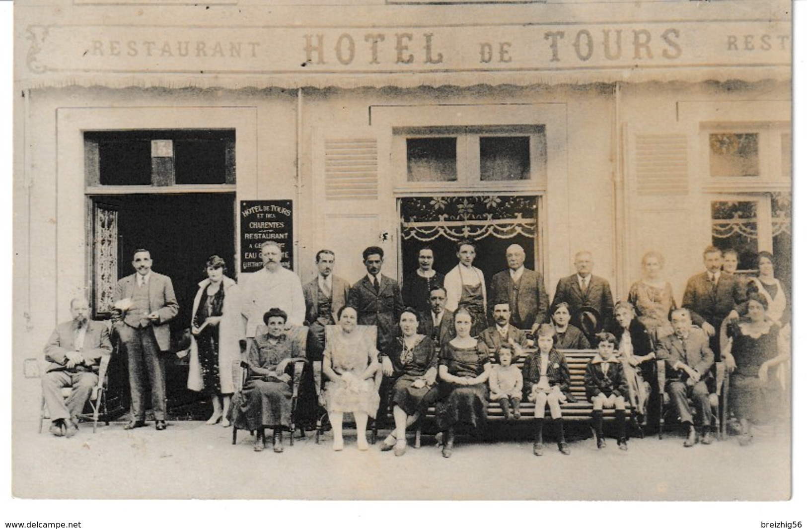 Allier VICHY Carte-photo Restaurant Hôtel De Tours Prop. A. Genoud (belle Animation) - Vichy