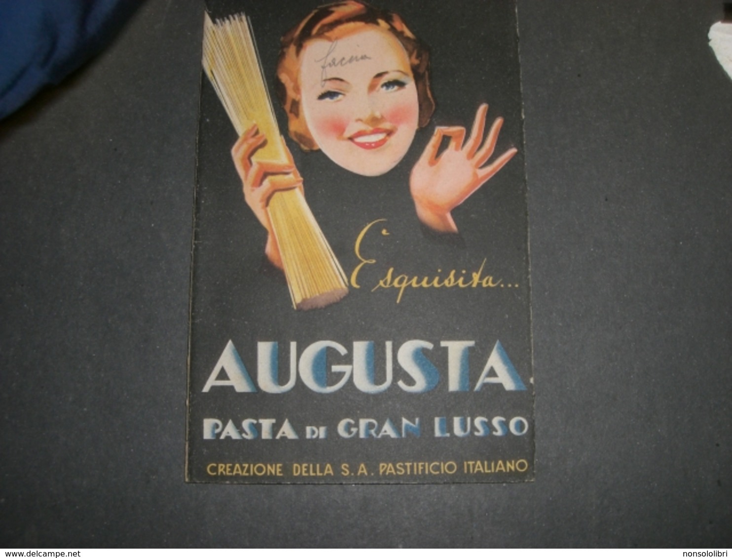 CARTONCINO PUBBLICITARIO PASTA AUGUSTA PASTIFICIO ITALIANO - Paperboard Signs