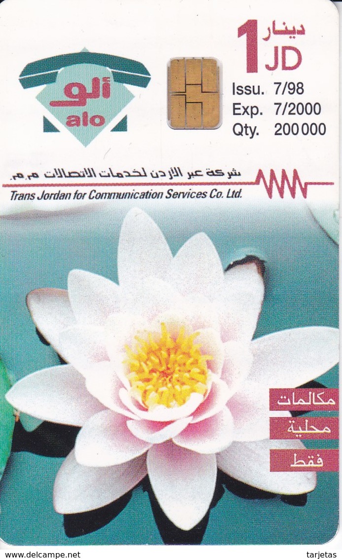 TARJETA DE JORDANIA DE 1JD DE UNA FLOR (FLOWER) FECHA 07/1998 Y TIRADA 200000 - Jordanie