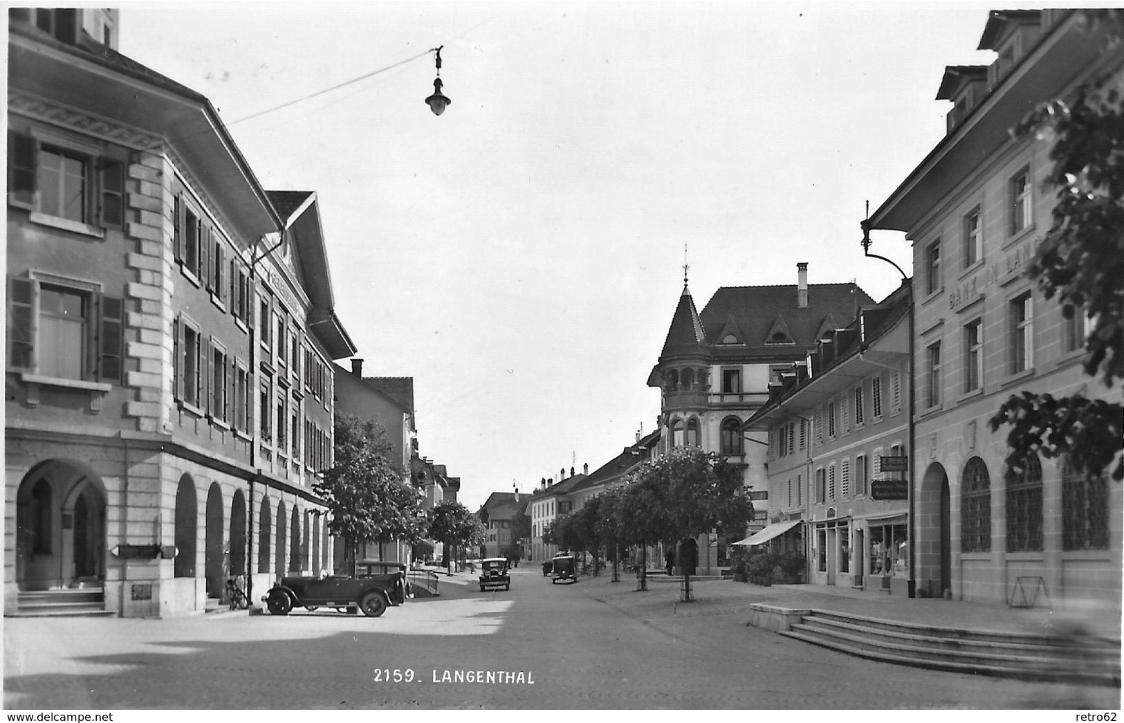 LANGENTHAL → Hauptstrasse Bei Der Bank Mit Oldtimer, Fotokarte Anno 1949 - Langenthal