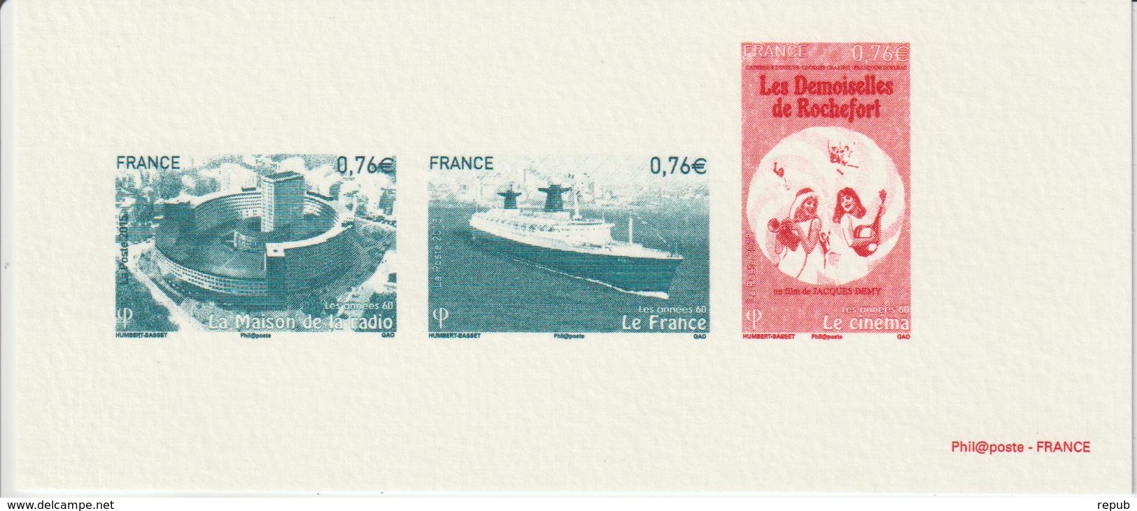 France Mini épreuve 2015 Année 1960 4960-62-64 - Documentos Del Correo