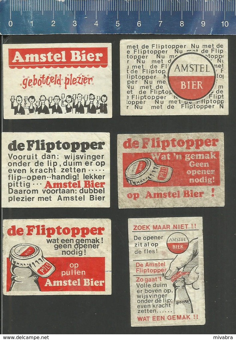 AMSTEL BIER FLIPTOPPER 1965 Dutch Matchbox Labels ( BEER ALE BIÈRE ) - Boites D'allumettes - Etiquettes