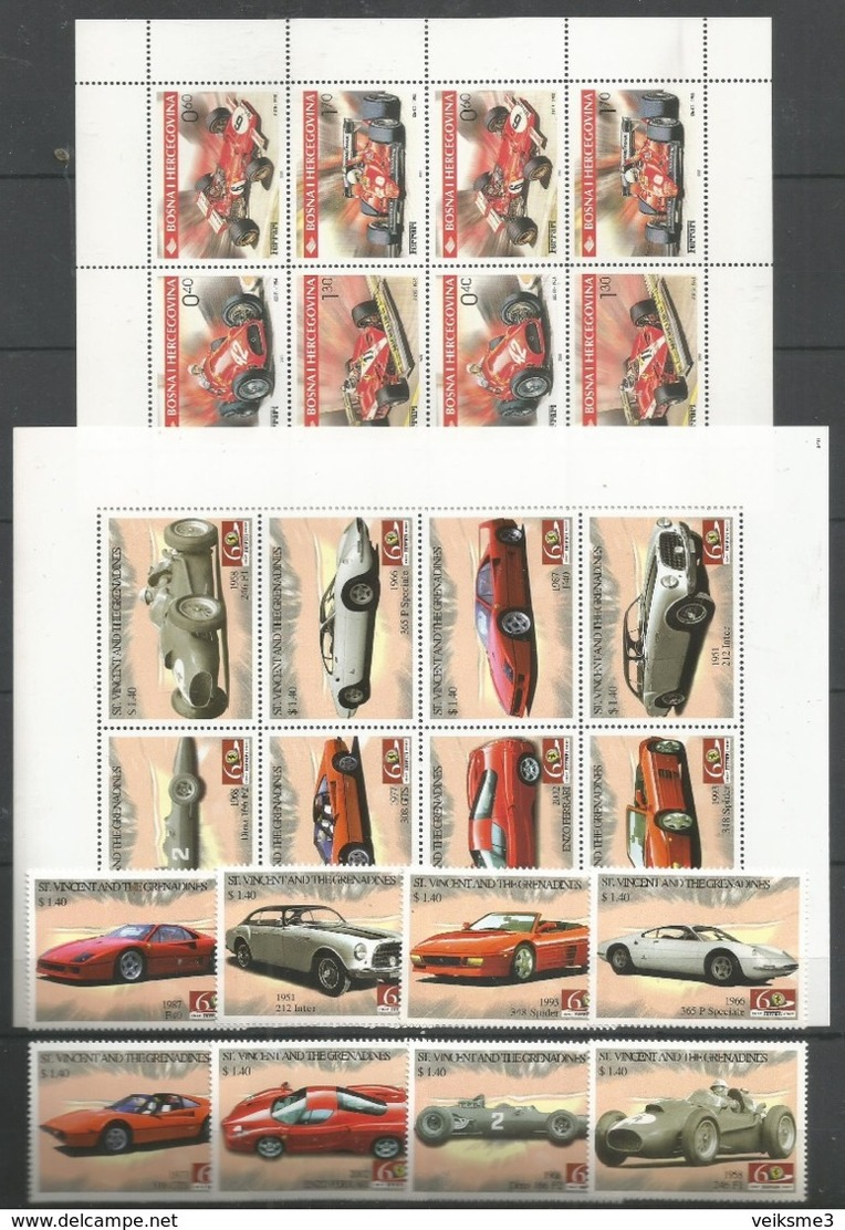 BOSNIA HERCOGOVINA - ST.VINCENT - MNH - Transport - Cars - Sport - Automobili