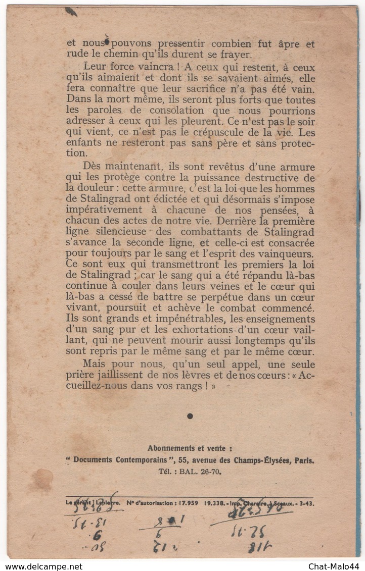 WW2 - Un Journaliste Allemand Vous Parle. Par Dr. Friedrich. Conférence Du Dimanche 21/03/1943 Au Micro De Radio-Paris - Documents Historiques