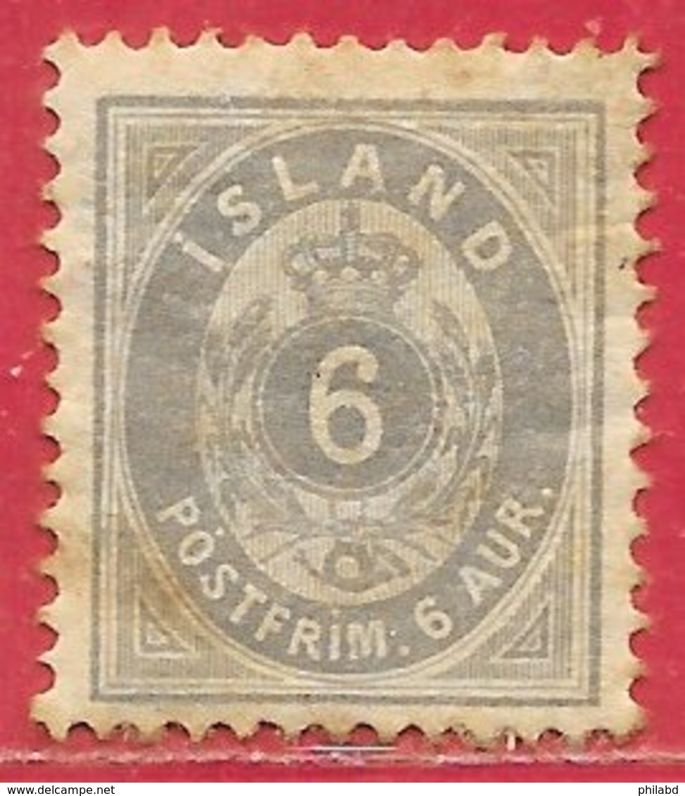 Islande N°7B 6a Gris (dentelé 12,5) 1876 * - Unused Stamps