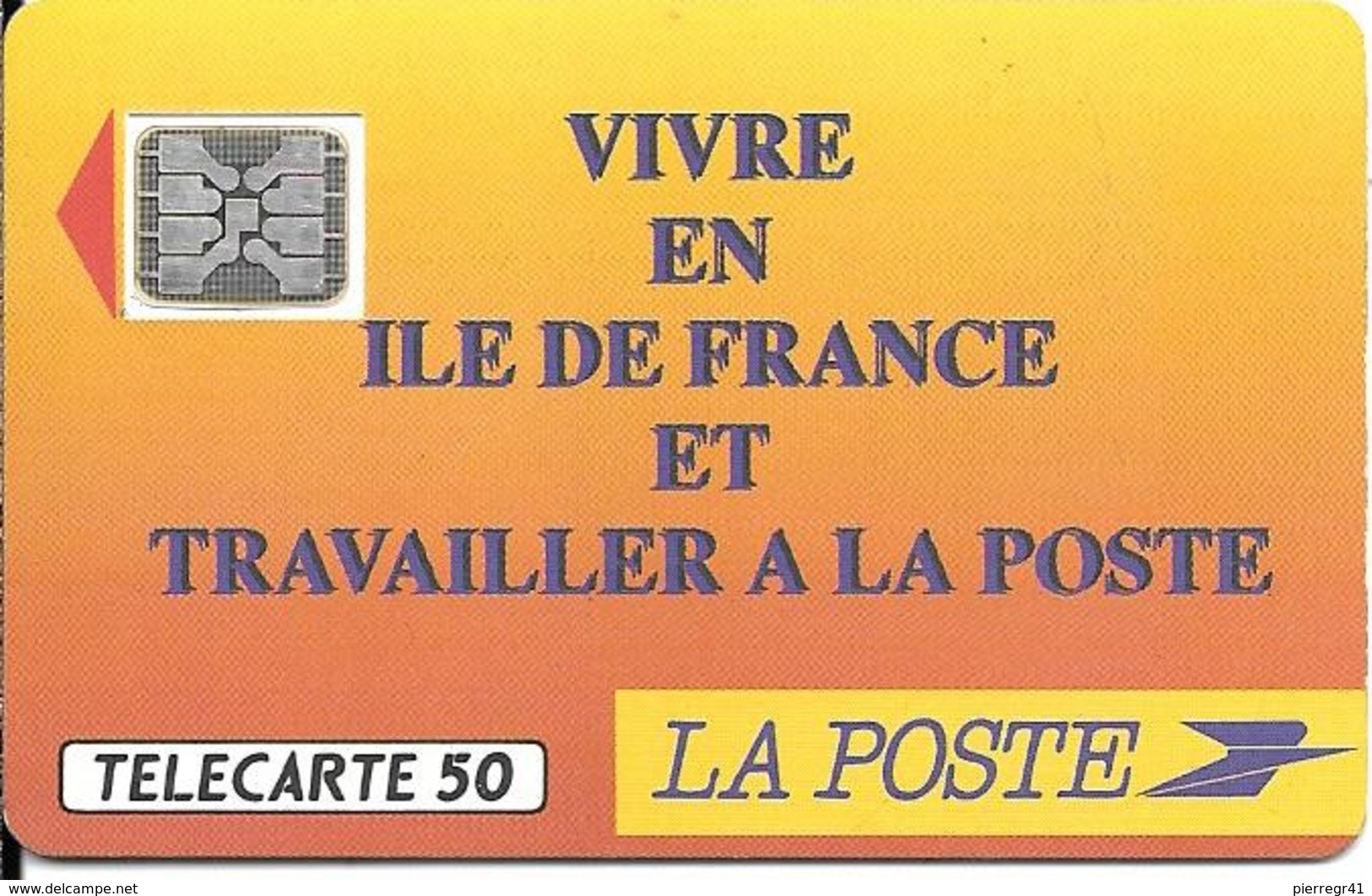 CARTE-PUBLIC-F-136A-1990-50U-SC4An-Trou 6-LA POSTE-Ile De France-5 Ge 21640-UTILISEE-  TBE-RARE - 1990