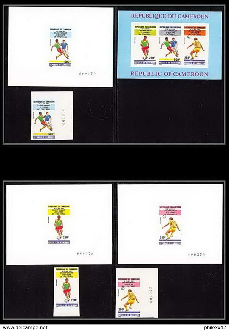 2143 N°327/329 + BLOC 22 FOOTBALL (soccer) EURO 1984 Cameroun épreuve De Luxe Deluxe Proof TTB Non Dentelé ** MNH ImperT - Championnat D'Europe (UEFA)