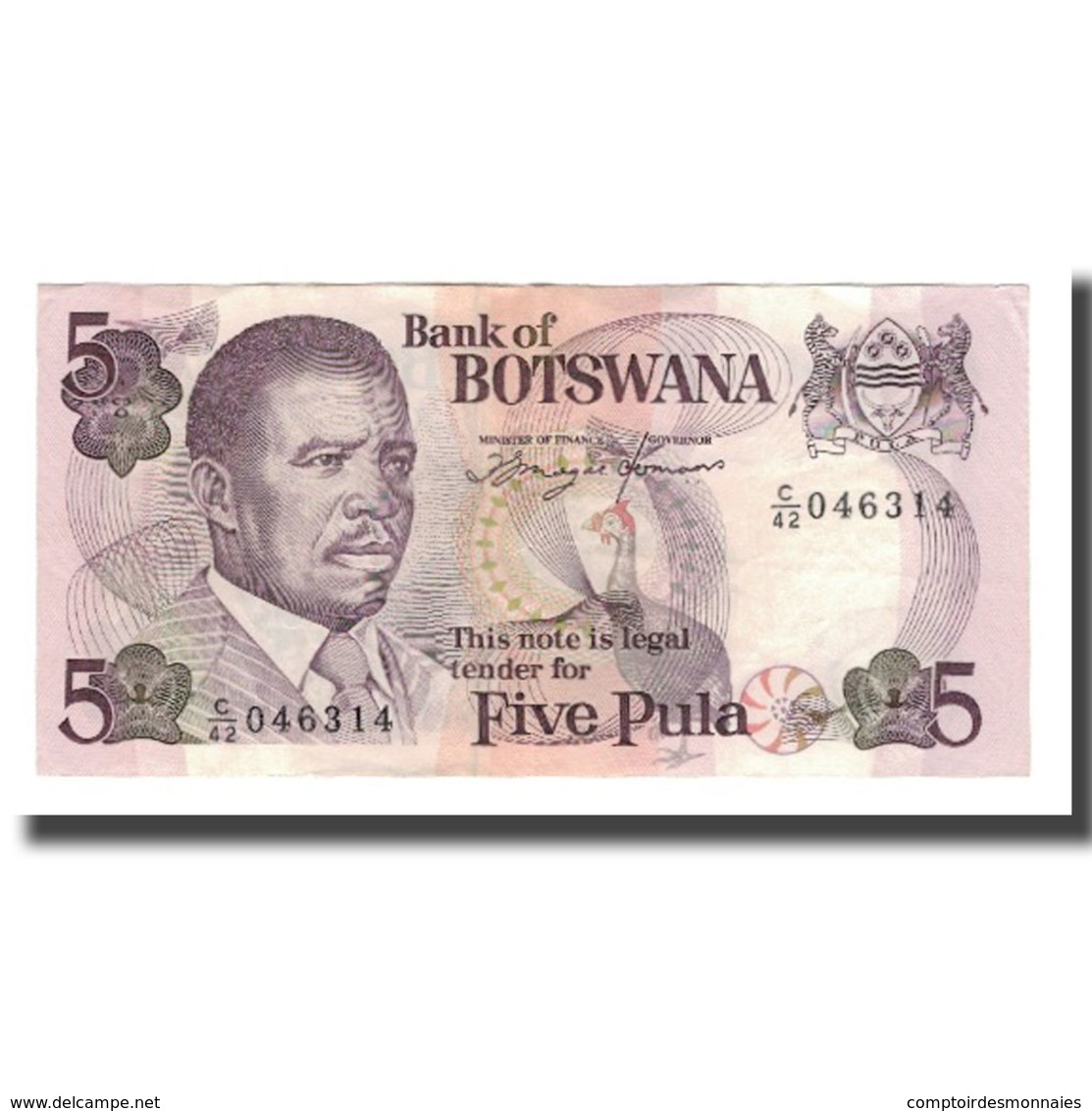 Billet, Botswana, 5 Pula, Undated (1982), KM:8c, SUP - Botswana