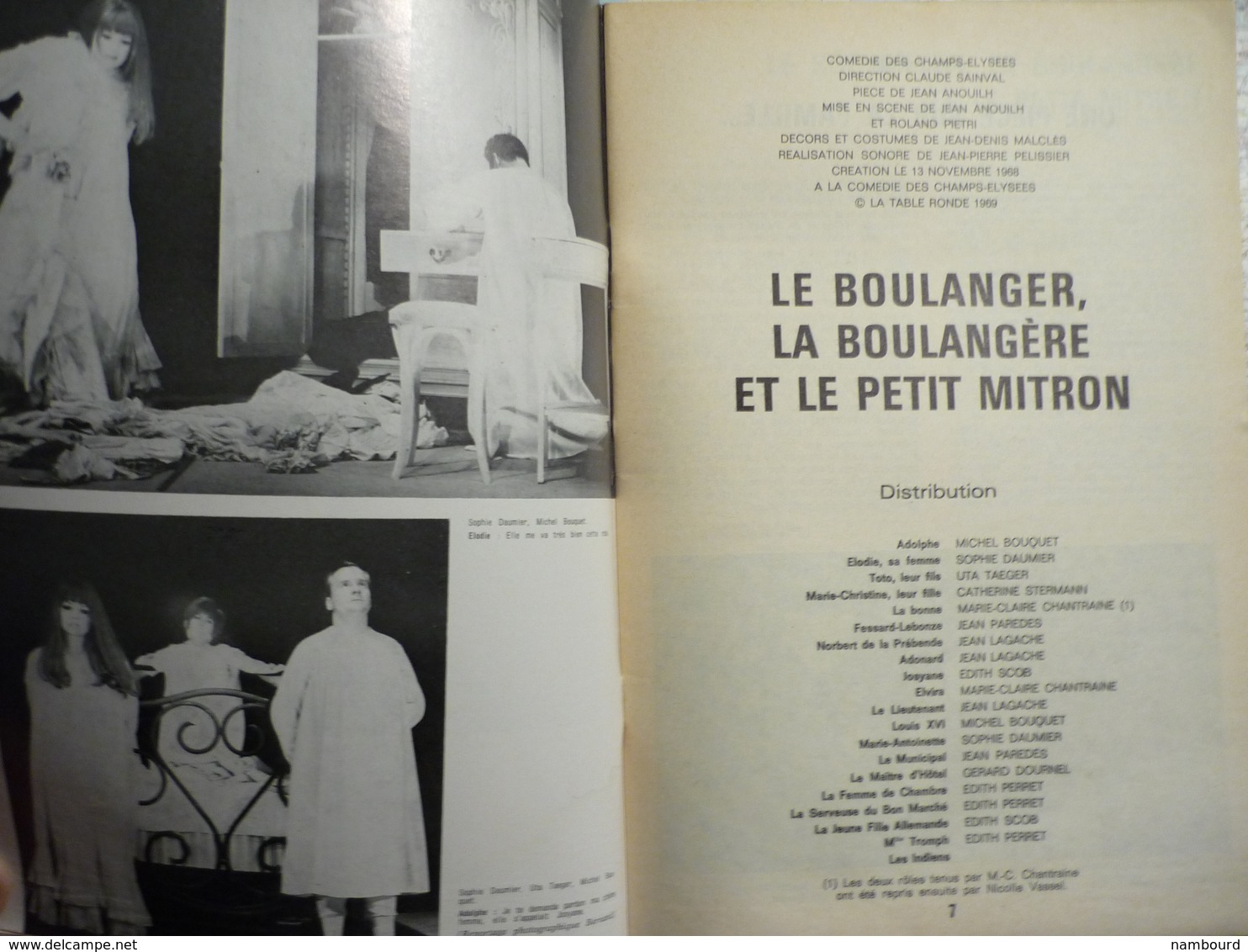 L'Avant-Scène Théâtre N°433 15 Septembre 1969 Le Bopulanger, La Bouangère Et Le Petit Mitron / Jean Anouilh - Autres & Non Classés
