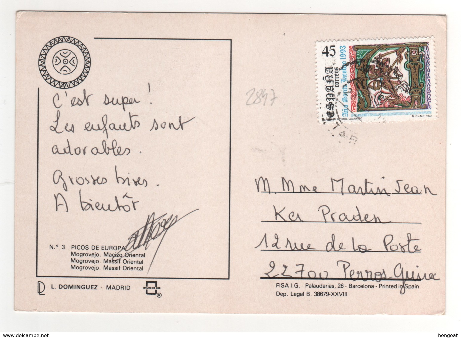 Beau Timbre , Stamp Yvert N° 2847 Sur Cp , Carte , Postcard Pour La France - Cartas & Documentos