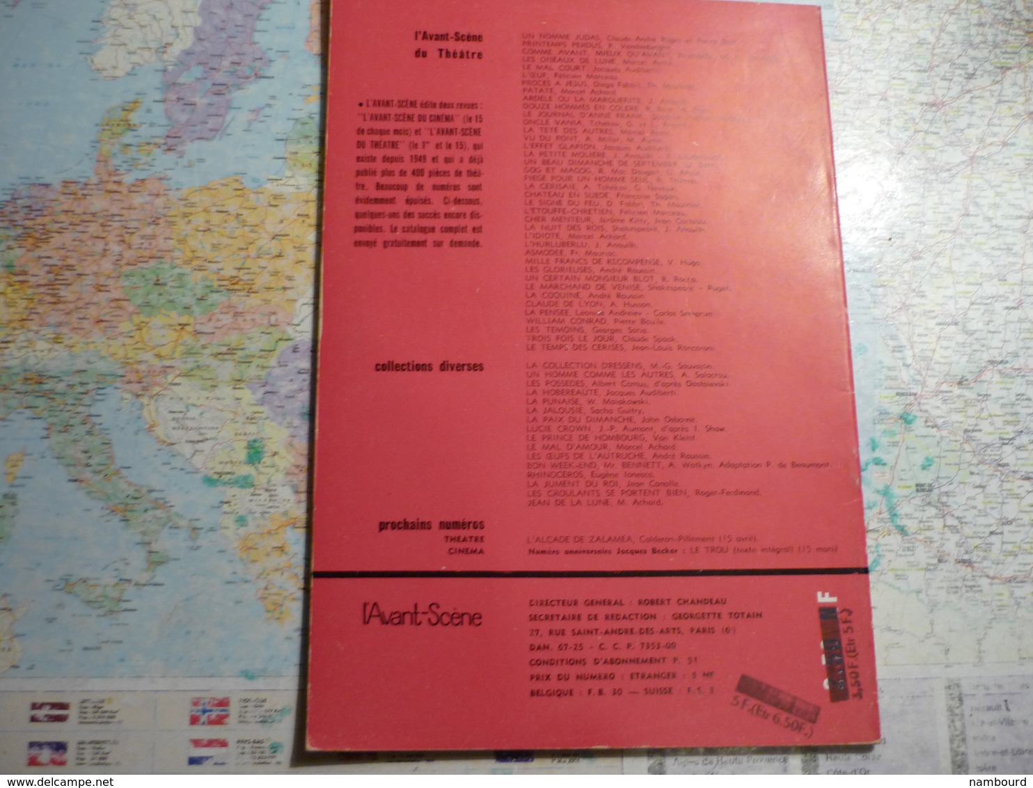 L'Avant-Scène femina-Théâtre lot de 14 numéros consécurifs du N°255 (15 Décembre 1961) au N°268 (1-er Juillet 1962)