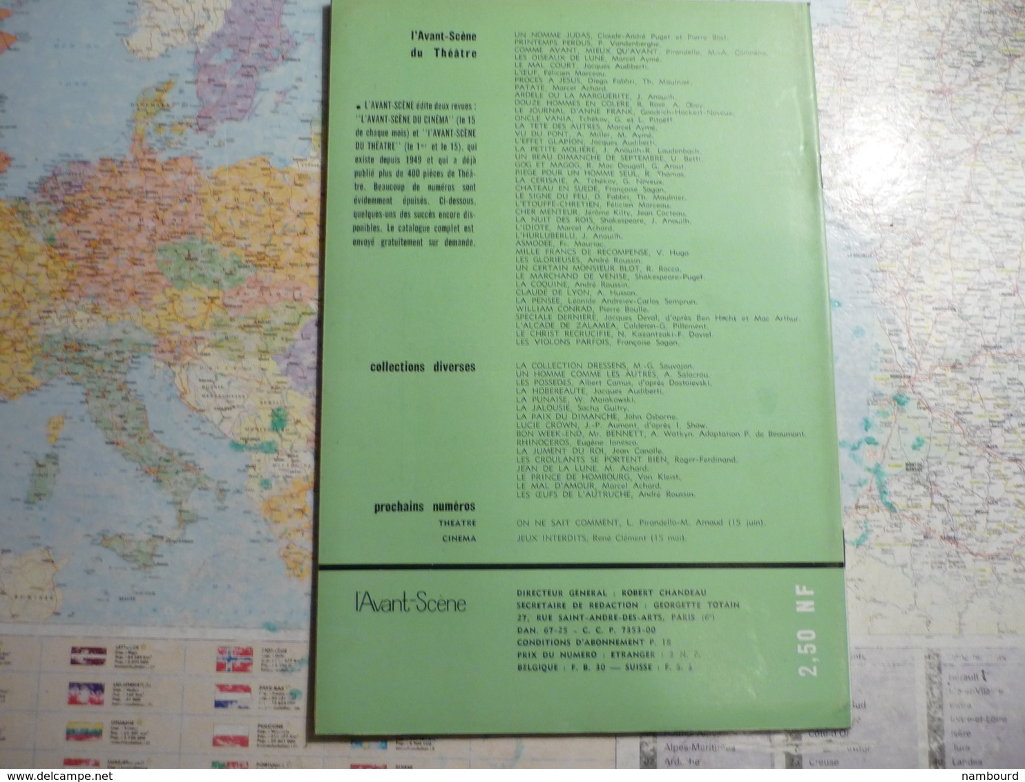 L'Avant-Scène femina-Théâtre lot de 14 numéros consécurifs du N°255 (15 Décembre 1961) au N°268 (1-er Juillet 1962)