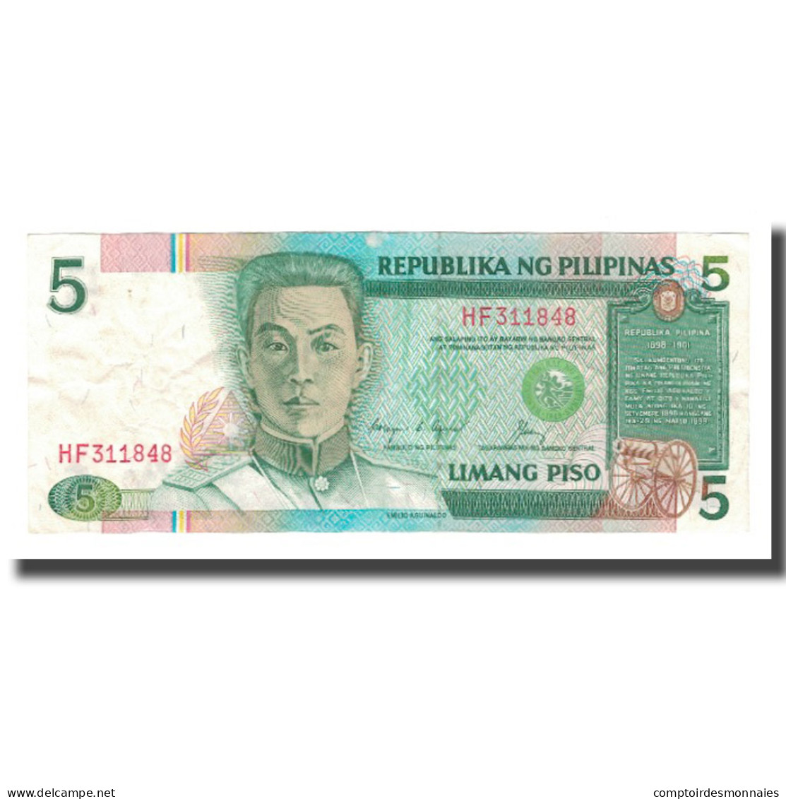 Billet, Philippines, 5 Piso, Undated (1985-94), KM:168d, SUP - Philippines