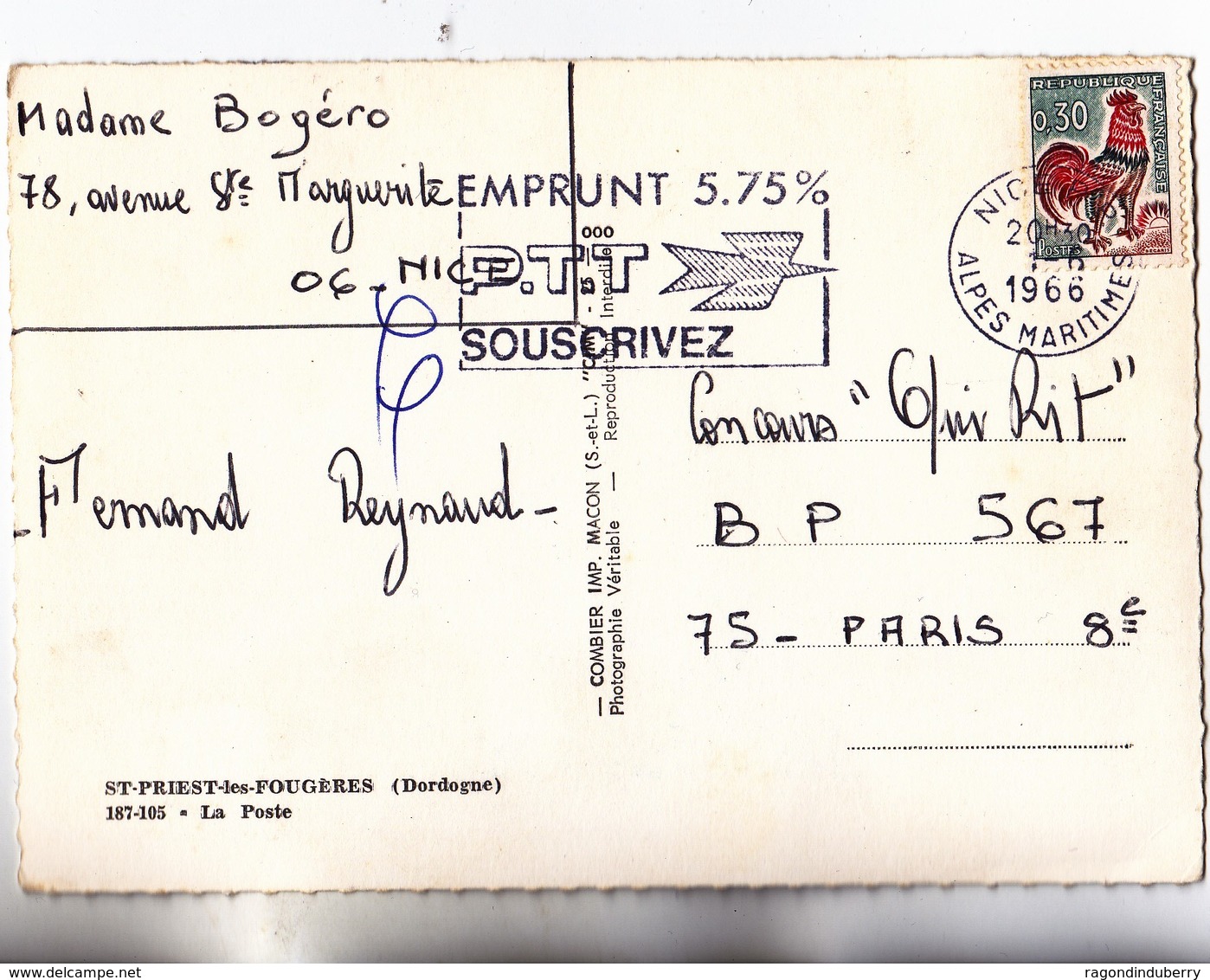 CPSM - 24 - SAINT-PRIEST-les-FOUGERES (Dordogne) - La Poste (voy En 1966 (Jeu Concours La Vache Qui Rit) - Autres & Non Classés