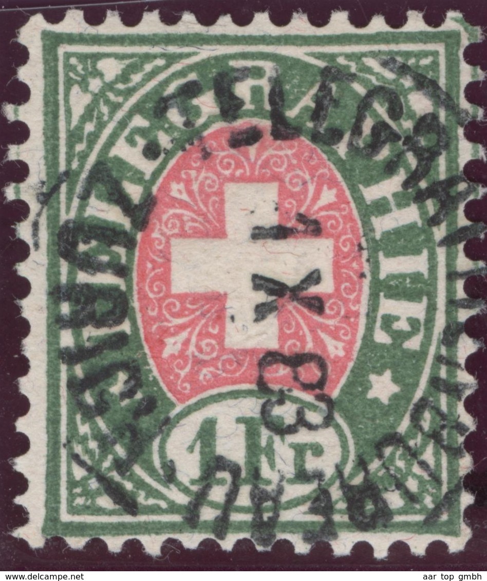 Schweiz Telegraphen 1883-10-01 Vollstempel Auf Zu#17 - Télégraphe