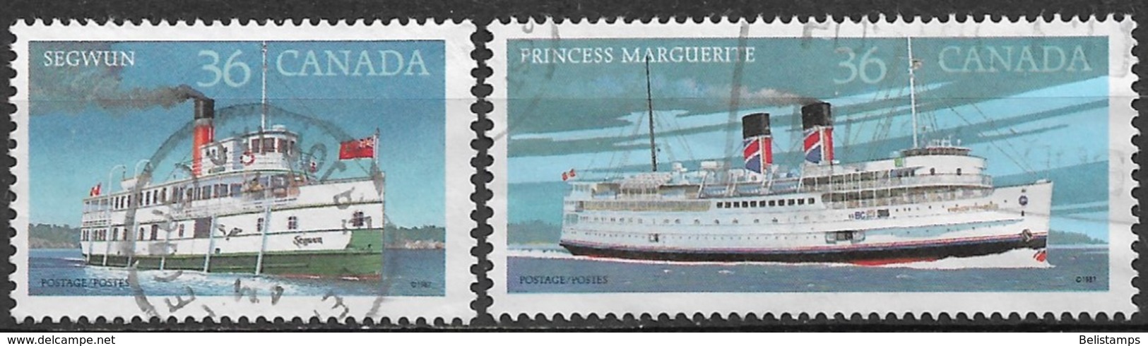 Canada 1987. Scott #1139-40 (U) Segwun, 1887 & Princess Marguerite, 1948, Steamships ** Complet Set - Used Stamps