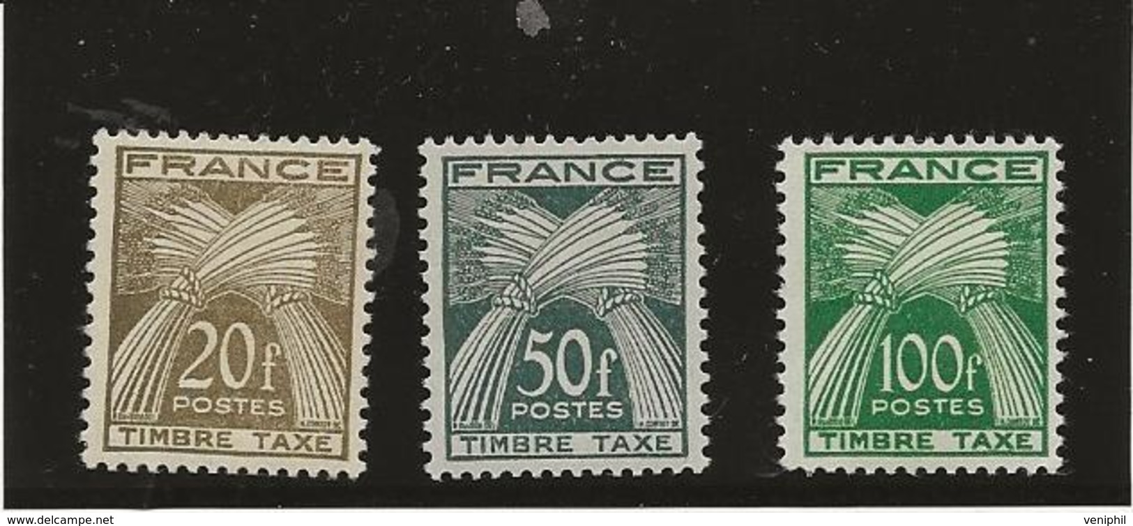 TIMBRES TAXE N° 87 A 89  NEUF SAN CHARNIERE - ANNEE 1946-55 - COTE : 110,60 € - 1859-1959 Mint/hinged