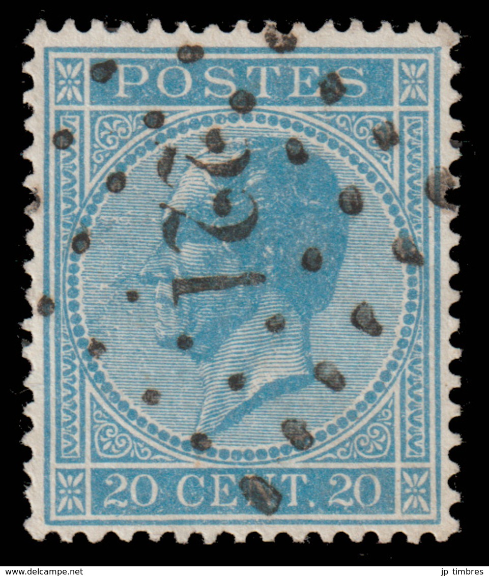 COB N°18  - Obl. Losange De Points - Bureau N° 221 (LODELINSART) - 1865-1866 Profil Gauche