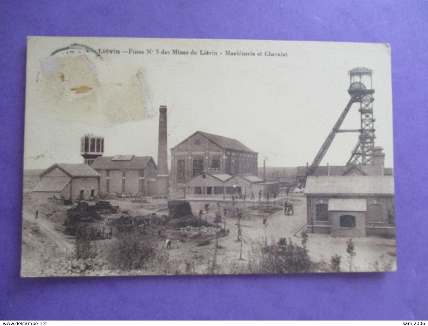 CPA 62 LIEVIN FOSSE N°5 MINES MACHINERIES ET CHEVALET - Lievin