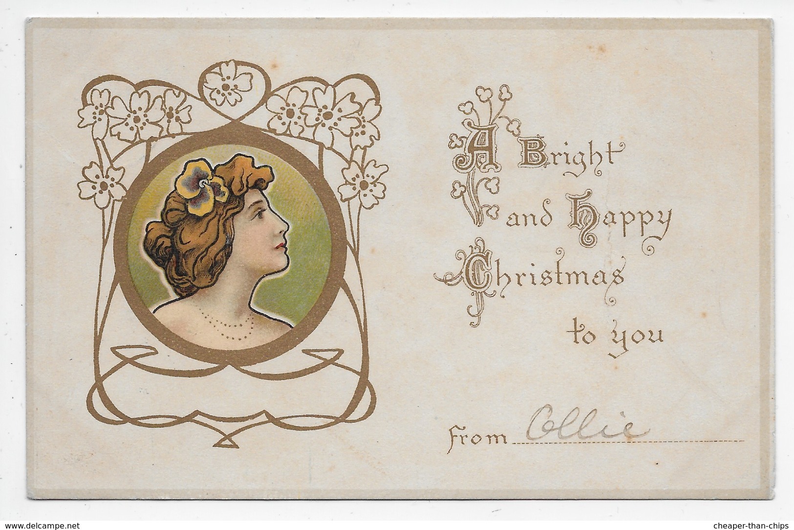 Art Nouveau Christmas Card - Autres & Non Classés