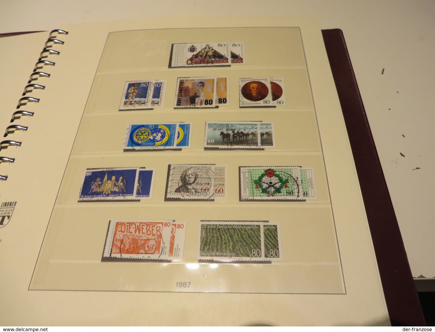 DEUTSCHLAND - BUND  1987 Bis 1993  Posten  O /  ** / MARKEN Auf LINDNER -T- FALZLOS - VORDRUCKTEX  Im RINGBINDER - Sammlungen (im Alben)