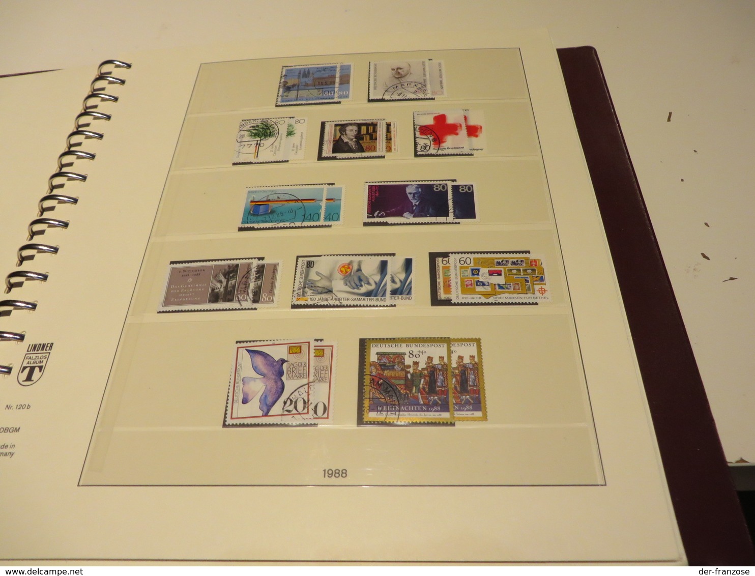 DEUTSCHLAND - BUND  1987 bis 1993  Posten  o /  ** / MARKEN auf LINDNER -T- FALZLOS - VORDRUCKTEX  im RINGBINDER