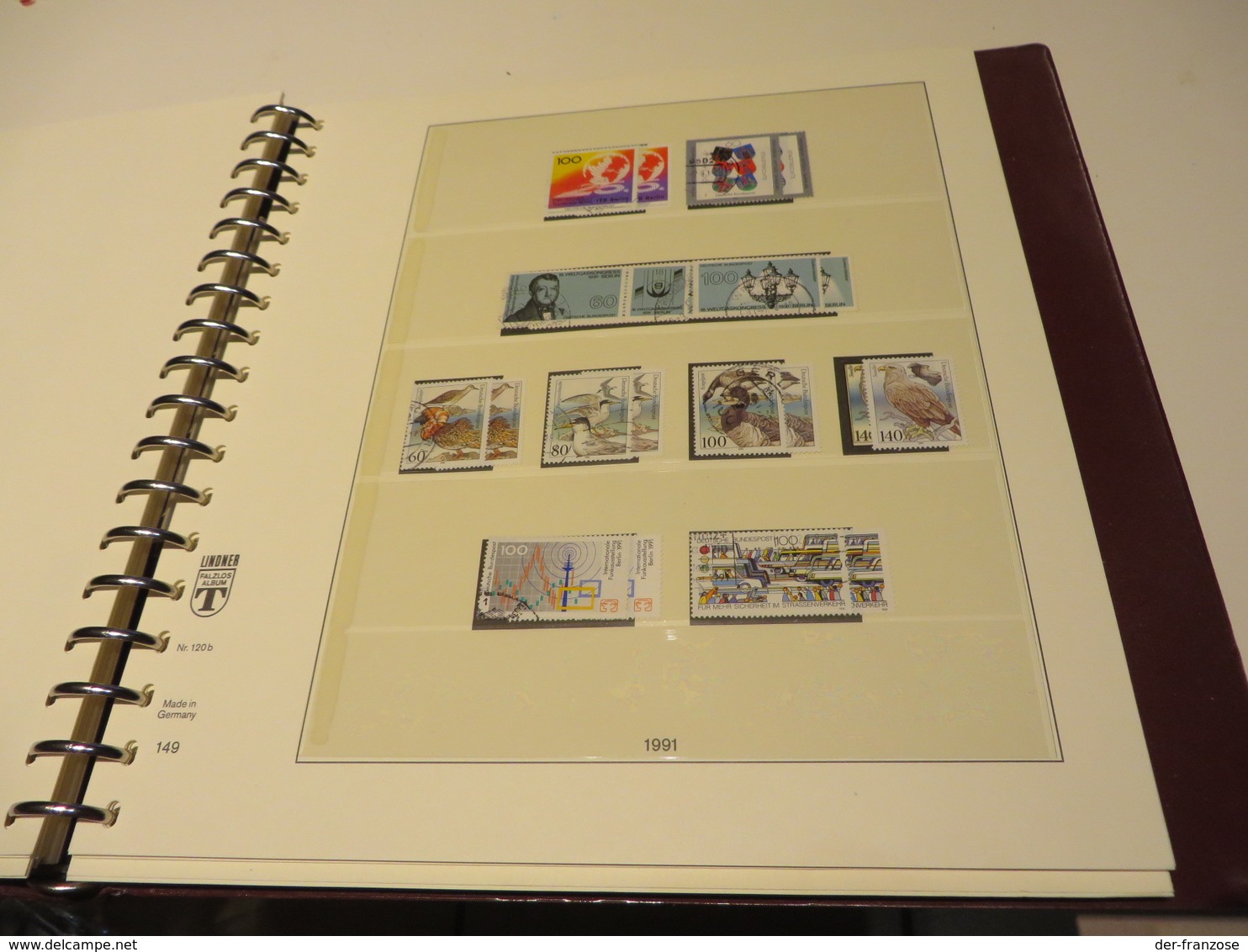 DEUTSCHLAND - BUND  1987 bis 1993  Posten  o /  ** / MARKEN auf LINDNER -T- FALZLOS - VORDRUCKTEX  im RINGBINDER