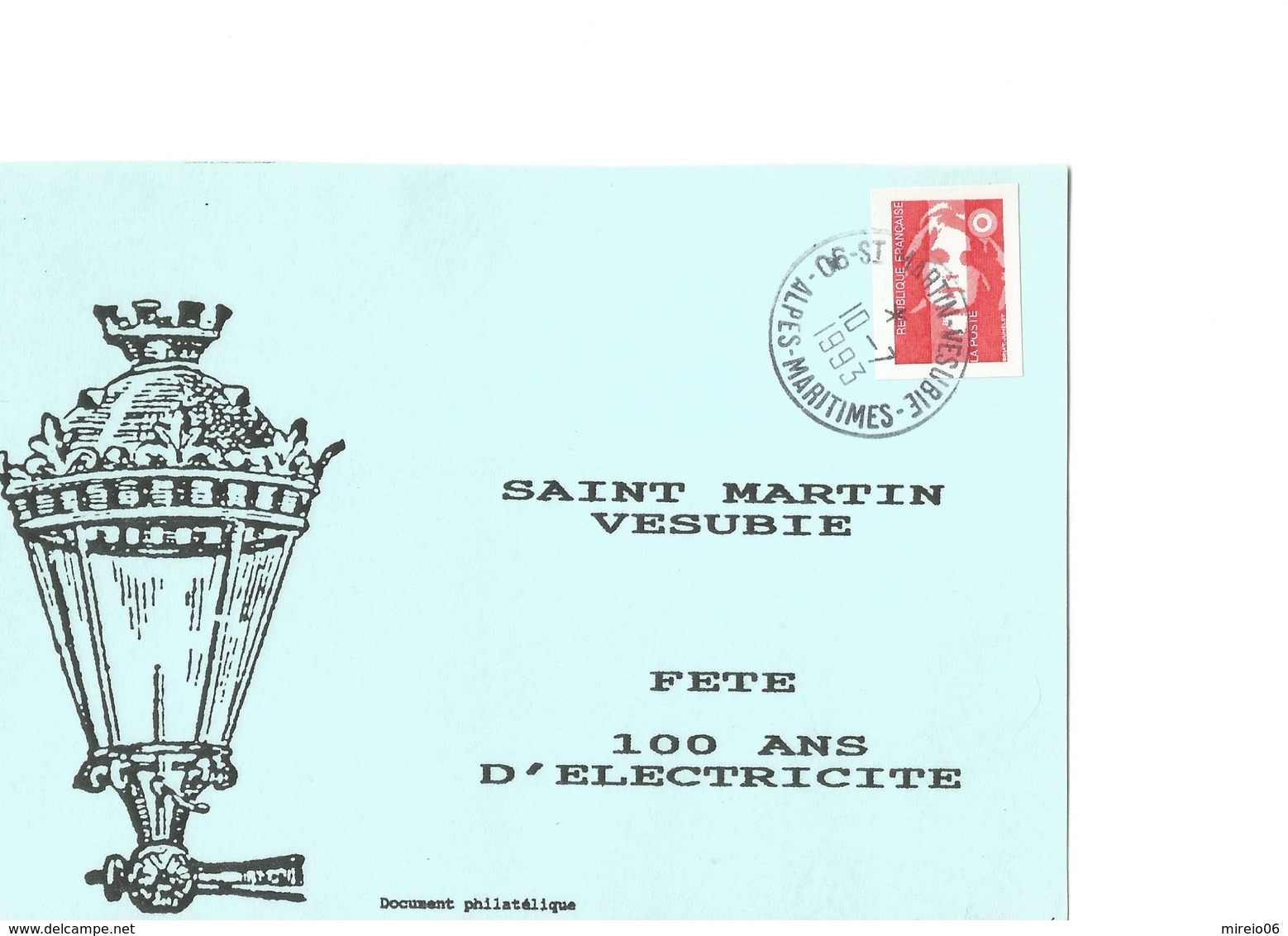 Souvenir Philatélique De La Fête Des 100 Ans De L' électricité à St Martin Vésubie (alpes Maritimes) - Altri & Non Classificati