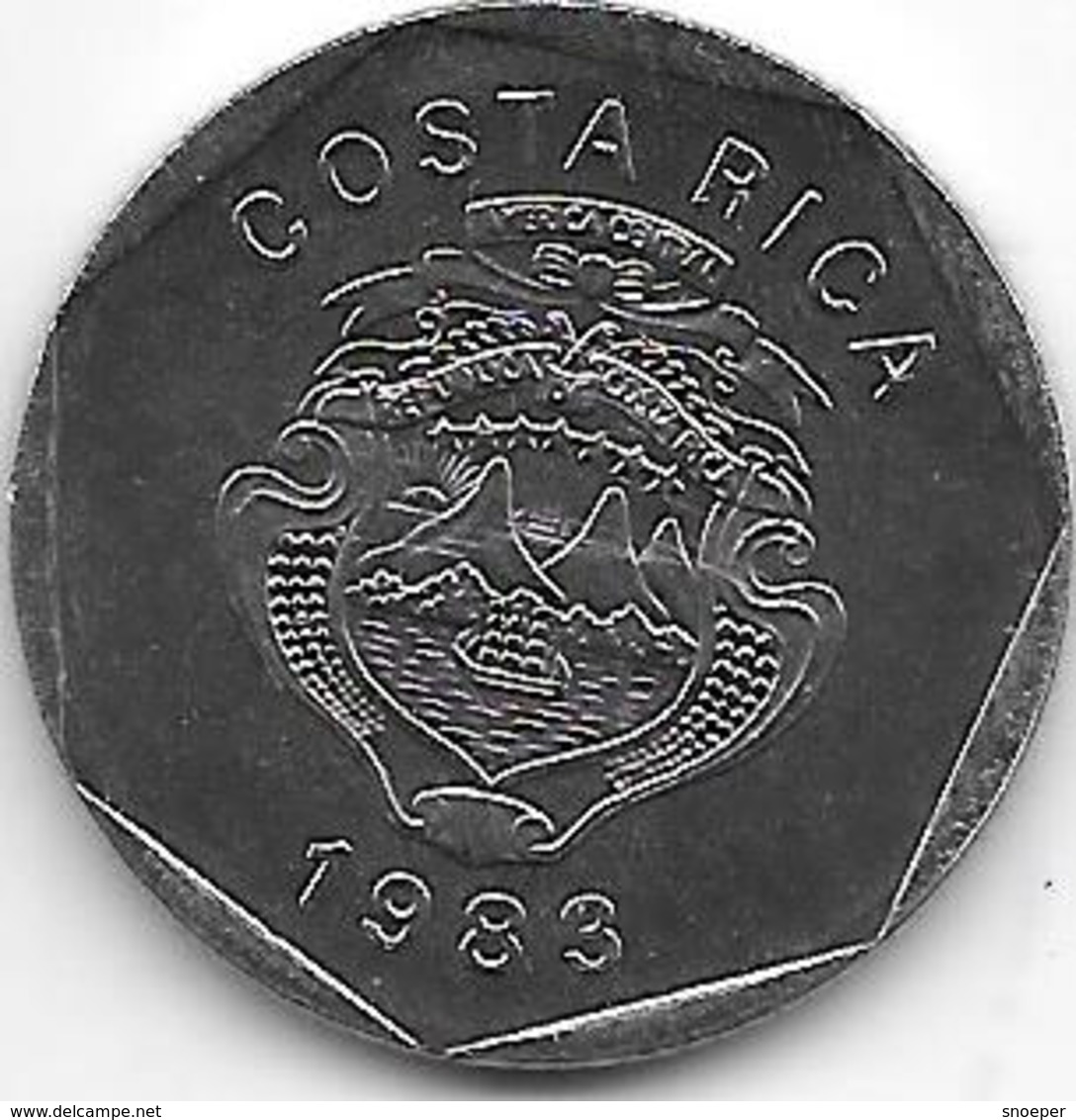 *costa Rica  5 COLONES 1983  Km 214.1  Bu - Costa Rica