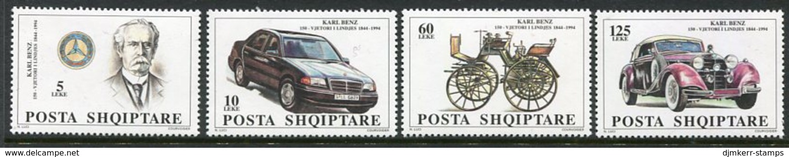 ALBANIA 1995 Carl Benz Anniversary MNH / **.  Michel 2543-46 - Albanien