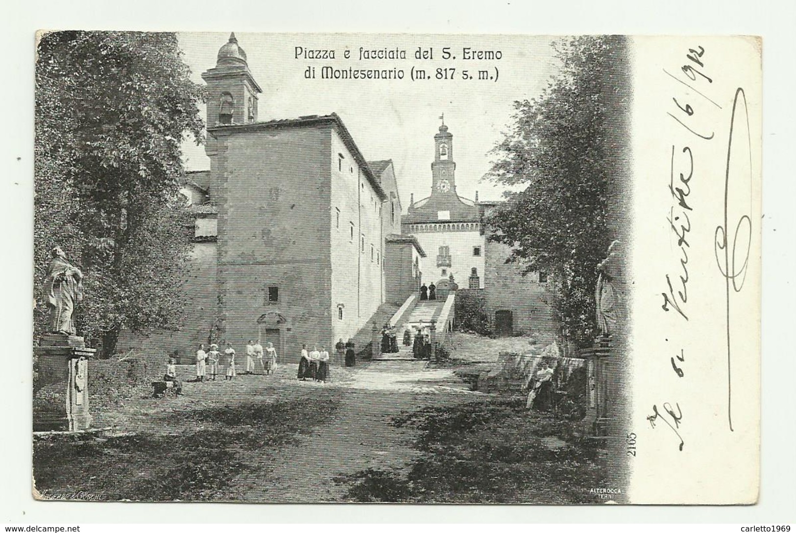 PIAZZA E FACCIATA DEL S.EREMO DI MONTESENARIO VIAGGIATA FP - Arezzo