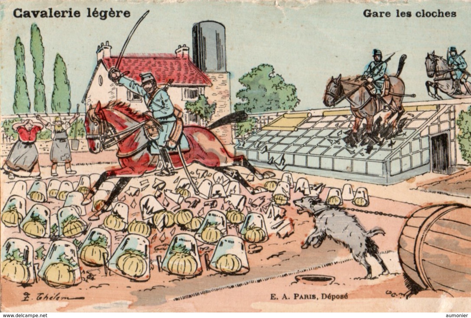 Illustrateur THELEM - Cavalerie Légère - Gare Les Cloches . - Autres & Non Classés