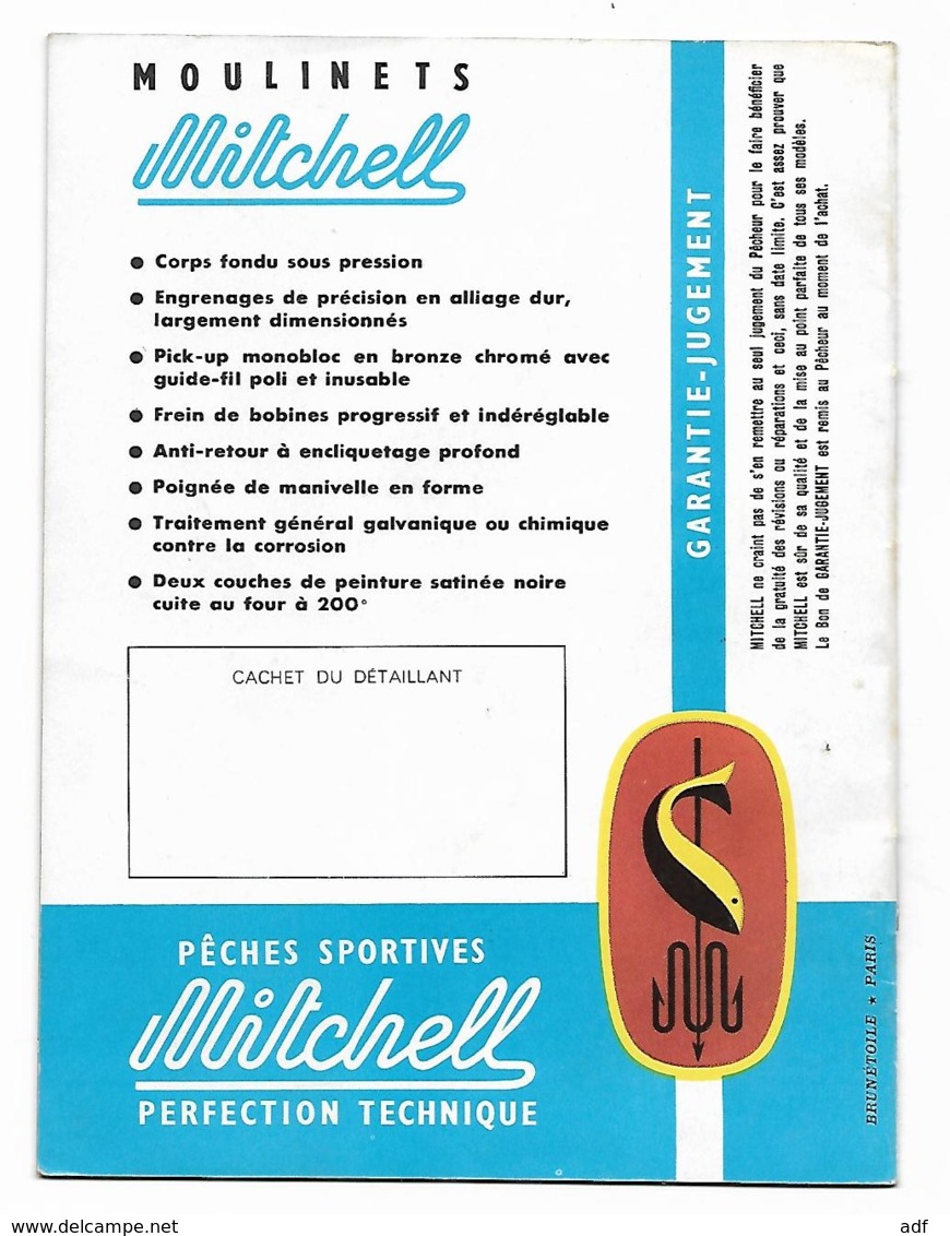 LIVRET " SACHONS PECHER " PUB PUBLICITES MOULINETS DE PECHE MITCHELL - Vissen