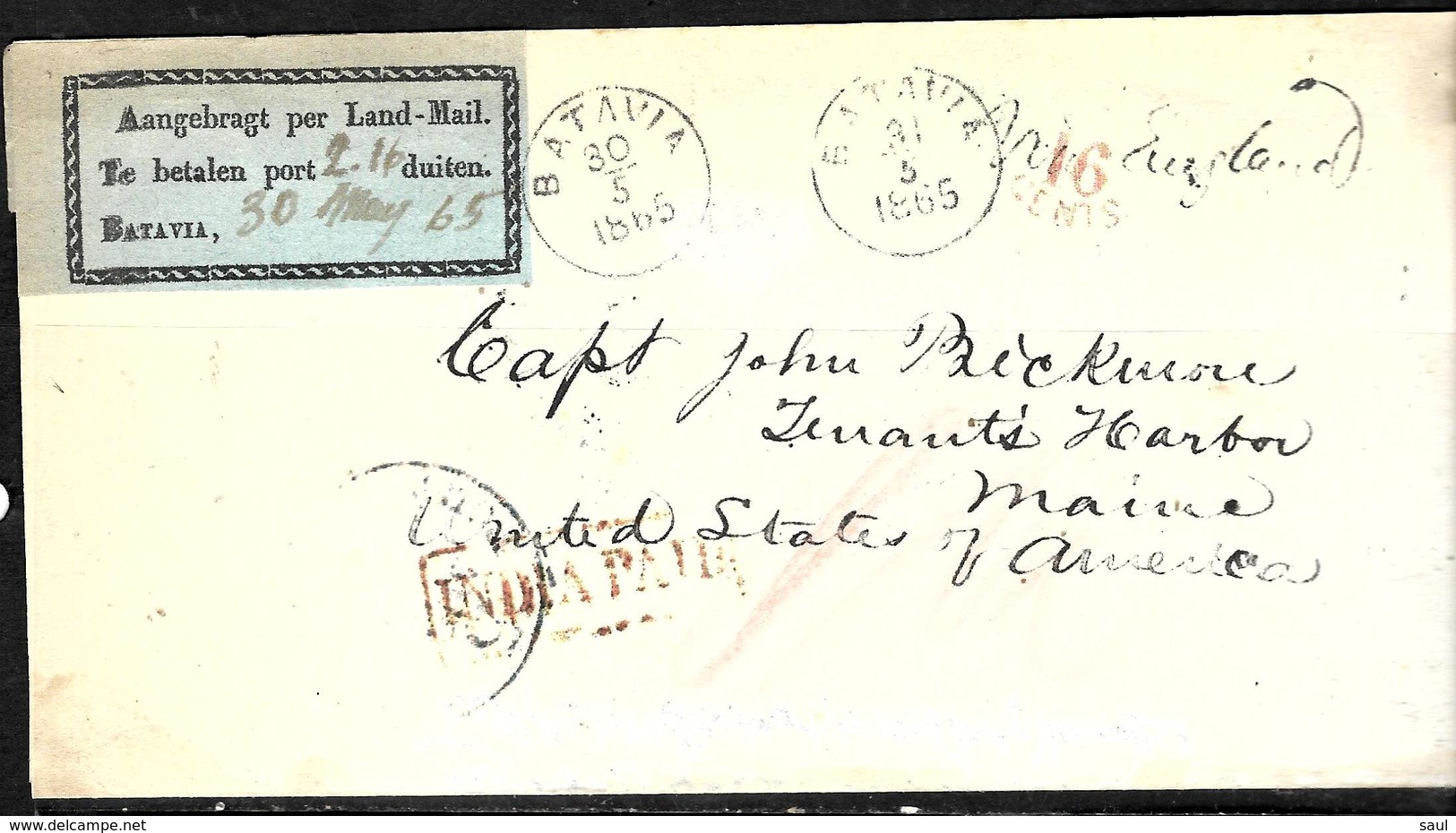 661 - NEDERLAND - BATAVIA - 1865 - COVER - FORGERY, FALSE, FAKE, FAUX, FALSO, FALSC - Unclassified