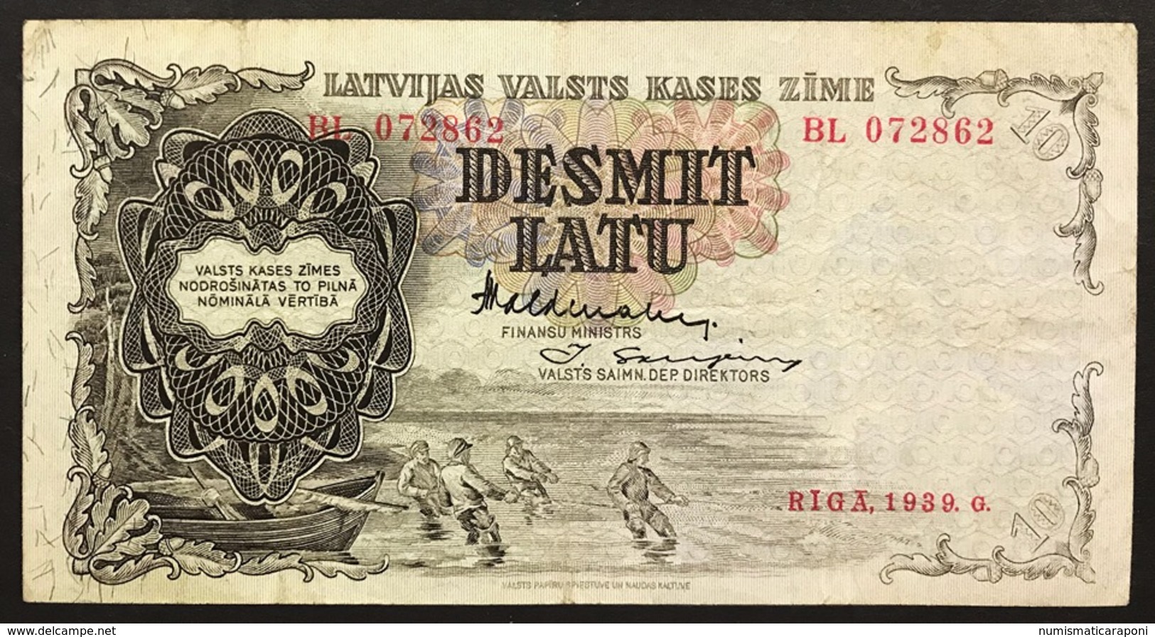Lettonia Latvia  10 Lati 1939 Pick#29d Lotto 3057 - Lettonie