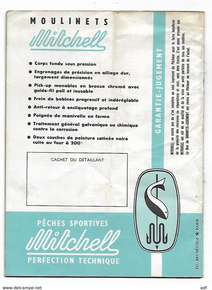 LIVRET SACHONS PECHER PUB PUBLICITE MOULINETS DE PECHE MITCHELL - Fischerei