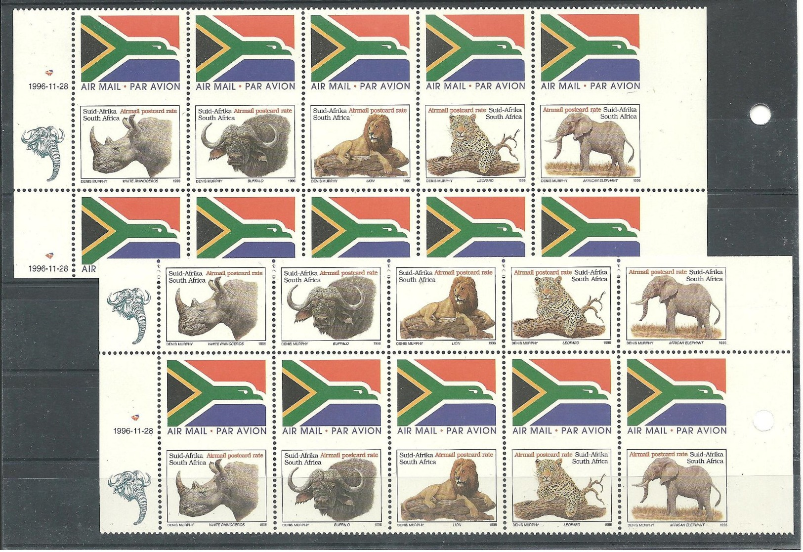 (990449) Südafrika 1996, Big Five  Booklet Pane  From Uncut Sheets, Mint N.h. - Sonstige & Ohne Zuordnung