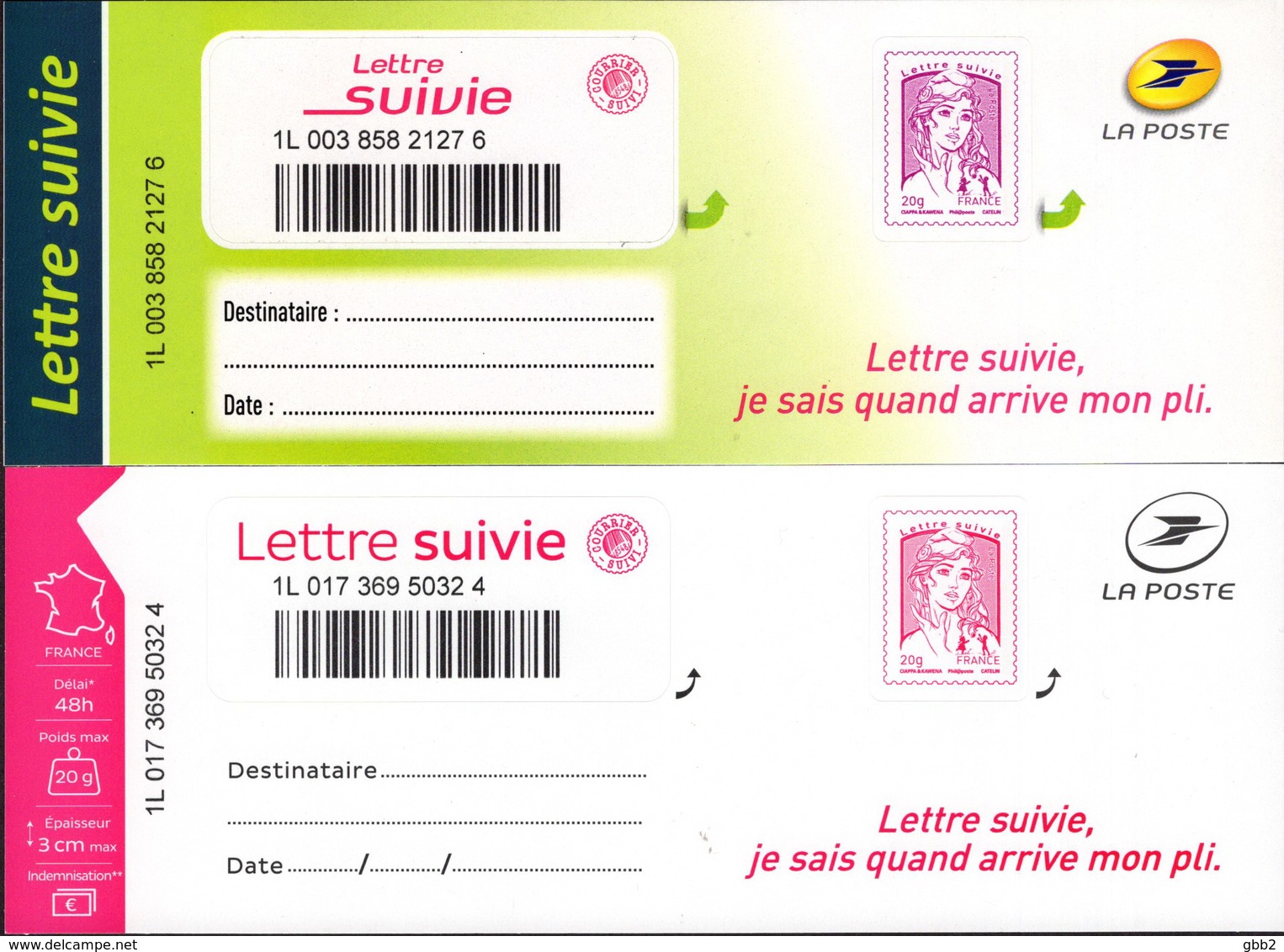 LA LETTRE SUIVIE (LS 2 Et LS 3) Type Ciappa De 2015 Et 2016. Seule Proposition Sur Delcampe. - Sonstige & Ohne Zuordnung